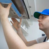 thumbnail of Relaxdays Dunstabzugshaube Filter, 1x2m, Filtervlies universal, Ersatzfilter zuschneidbar, Küche, Polyester, weiß/blau