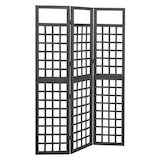thumbnail of vidaXL Spalier/Paravent 3-teilig Massivholz Tanne Schwarz 121x180 cm
