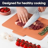 thumbnail of CIARRA Schneidebrett Set 3-teilig TPU, mit Saftrille Mehrfarbig BPA-frei Biegsam Leicht Küchenschneidebrett VMSET3