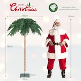 thumbnail of COSTWAY 180 cm Palma artificiale Albero artificiale illuminato con 250 luci LED in bianco caldo, con 813 punte e supporto in metallo
