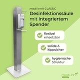 thumbnail of Medi-Inn Hygienetower Desinfektionssäule Edelstahl mit Desinfektionsspender und Tropfschale