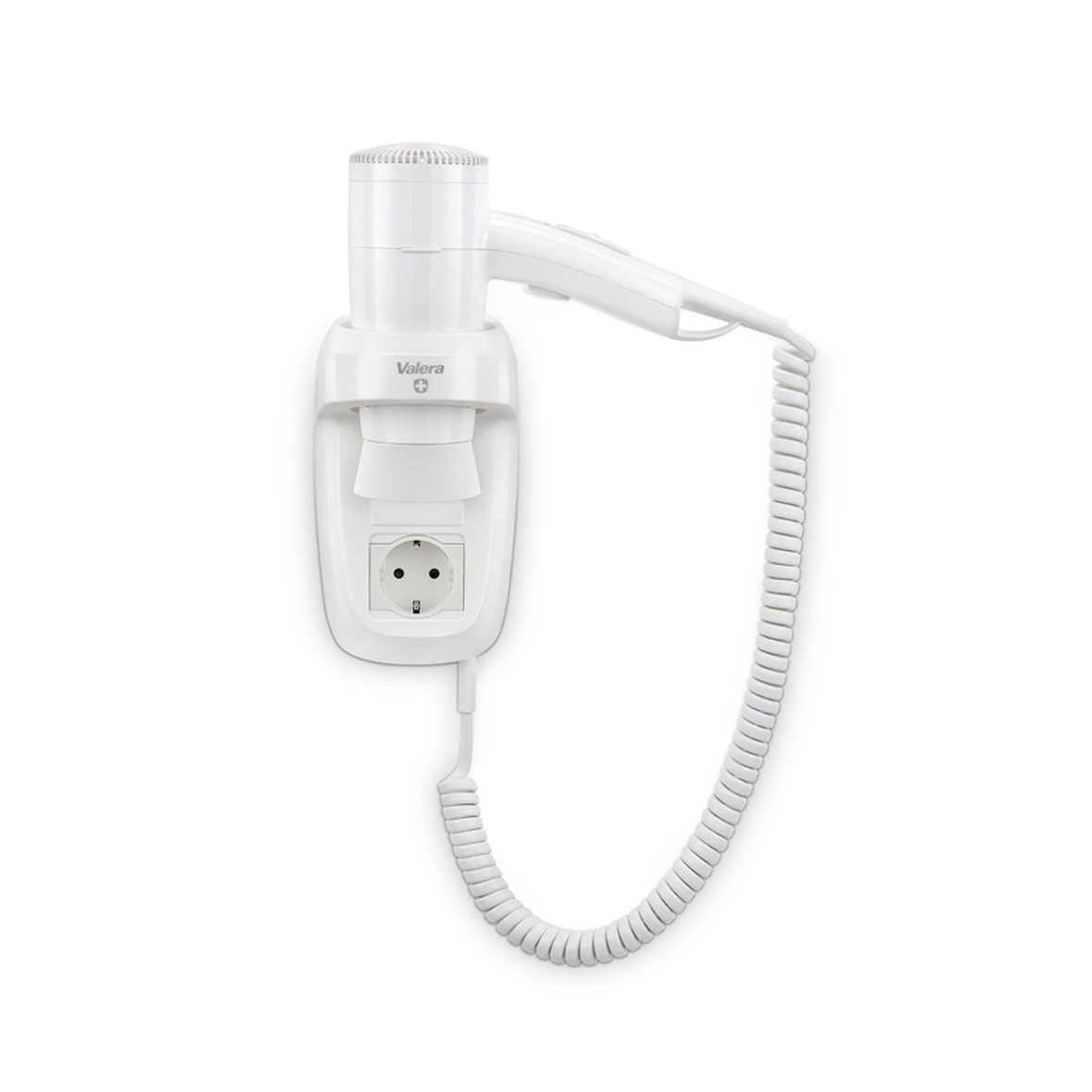 Wandhaartrockner Premium Smart 1200 Socket - mit Spiralkabel und Steckdose