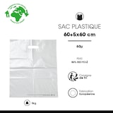 thumbnail of Weiße Plastiktasche mit ausgeschnittenen Griffen aus recyceltem LDPE 60 x 60 + 5 cm je 400 - Gimex