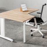 thumbnail of Mesa de escritório Rocada série metal com forma em L à esquerda 180x120 branco / cinzento