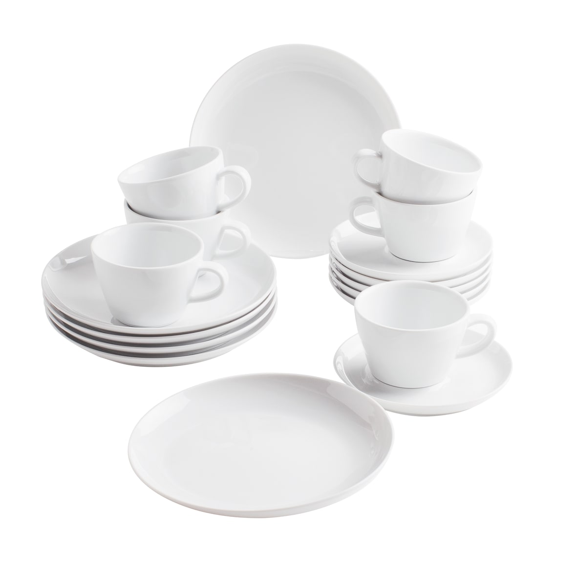 KAHLA 390453A90039C Five Senses Kaffeeservice 18tlg. | weißes Geschirrset für 6 Personen aus Porzellan