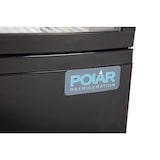 thumbnail of Vitrina refrigerada con puerta curva, 4 estantes, plástico/cristal, 169 x 51,5 x 48,5 cm, refrigeración por aire, 235 L, negra, Polar DP289