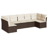 thumbnail of vidaXL 7-tlg. Garten-Sofagarnitur mit Kissen Braun Poly Rattan