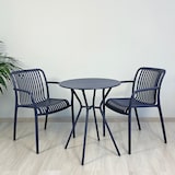 thumbnail of Set balcon avec table ronde en métal, 2 chaises en polypropylène avec accoudoirs empilables, gain de place pour jardin - Nathan+Simona/Avio