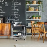 thumbnail of Relaxdays Servierwagen klappbar, 4 Rollen, Metall, 2 Böden, Gitterkorb, HxBxT 68,5 x 68 x 40,5 cm, Küchenwagen, Schwarz