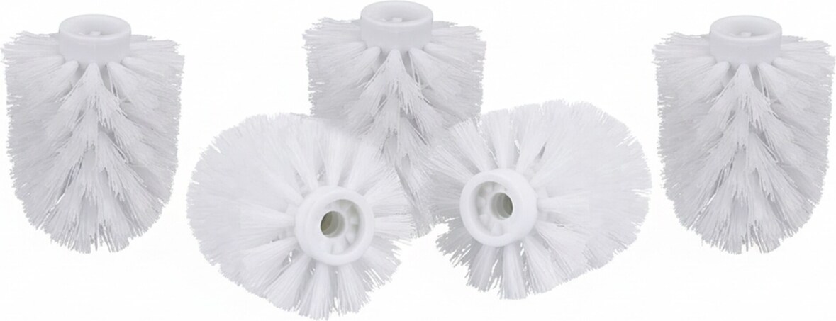 Relaxdays WC Bürstenkopf im 5er Set, lose Toilettenbürsten 9,5 mm Gewinde, Ersatzbürstenkopf Durchmesser 7 cm, weiß