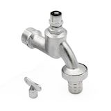 thumbnail of Auslaufhahn 3/4` 26,5mm  Außengewinde mit Steckschlüssel Messing matt mit Diebstahlschutz