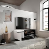 thumbnail of Wohnzimmer-TV-Schrank, Viel Stauraum, 150x35x57cm, Für TV-Geräte bis 65“, Industriedesign, Moderner Stil, Schwarz und weiß _ 55_10