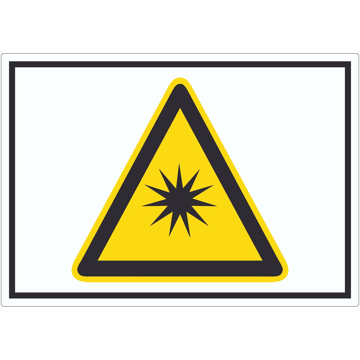 Achtung Optische Strahlung Symbol Aufkleber A5 (148x210mm)