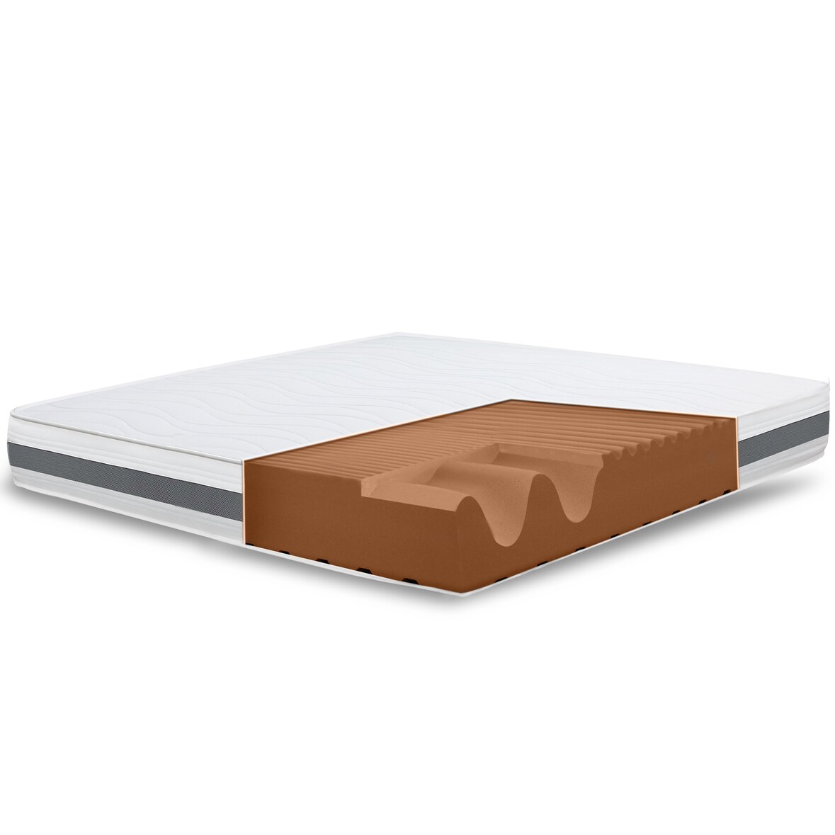 The White Stone Eenpersoons Matras 70x220 Basic, antibacterieel, mijtwerend, anti-allergisch | Hoogte 25 cm | Made in Italy