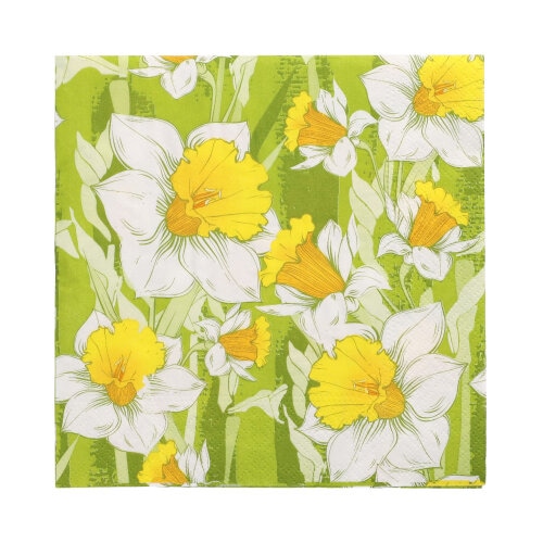 100 Servietten, 3-lagig 1/4-Falz 33 cm x 33 cm `Narciso`