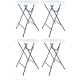 thumbnail of BRASQ Statafel Wit/Grijs Set van 4 ø80 x 110 cm - Bartafel - Vouwtafel - Inklapbaar van kunststof en metaal voor binnen en buiten