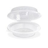 thumbnail of 125x Salatschalen klar mit Dipfach im Domdeckel  1600ml PP