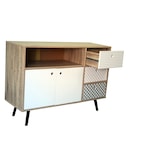 thumbnail of SIT Möbel Sideboard,  2 Türen, 3 Schubladen, 1 Fach,  MDF + Dekor,  white wash,  Front blau-weiß,  B 106,5 x T 39 x H 77 cm,  11703-95,   MAILBOX