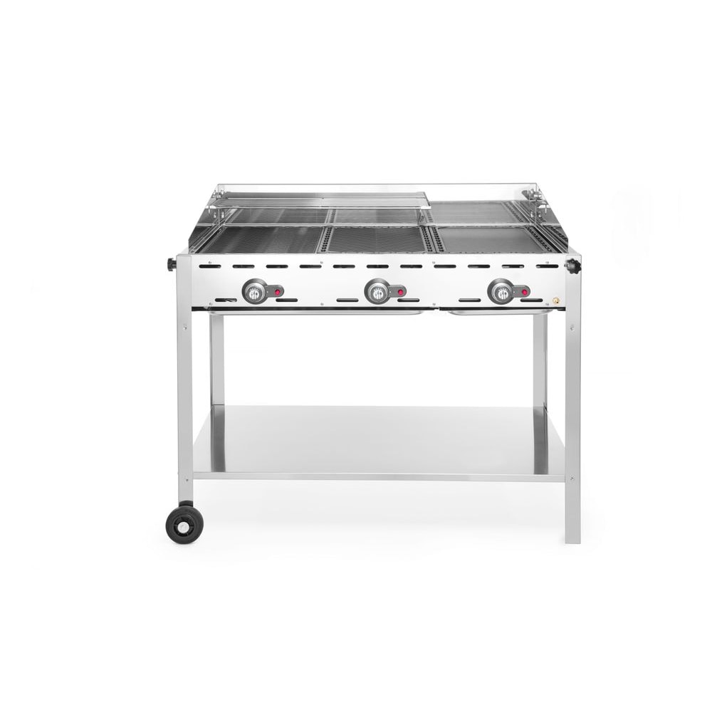 HENDI Grillsystem Green Fire mit 3 Brennern, Profi Line, 17,4kW, 1078x612x(H)825mm