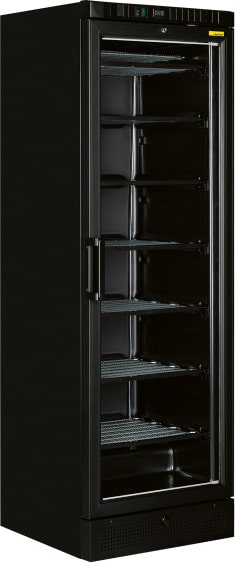 Nordcap Glastürtiefkühlschrank TK 385 G Black, mit statischer Kühlung und Glastür mit Griff