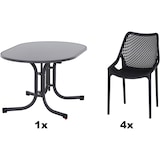 thumbnail of SIENA GARDEN Urban Lights Set 5teilig District gastrotauglich anthrazit mit Tisch Paco 140x90