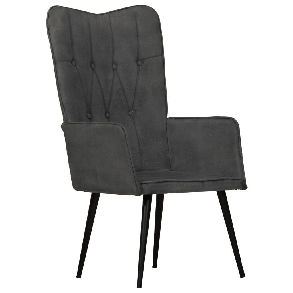 vidaXL Ohrensessel Schwarz Canvas