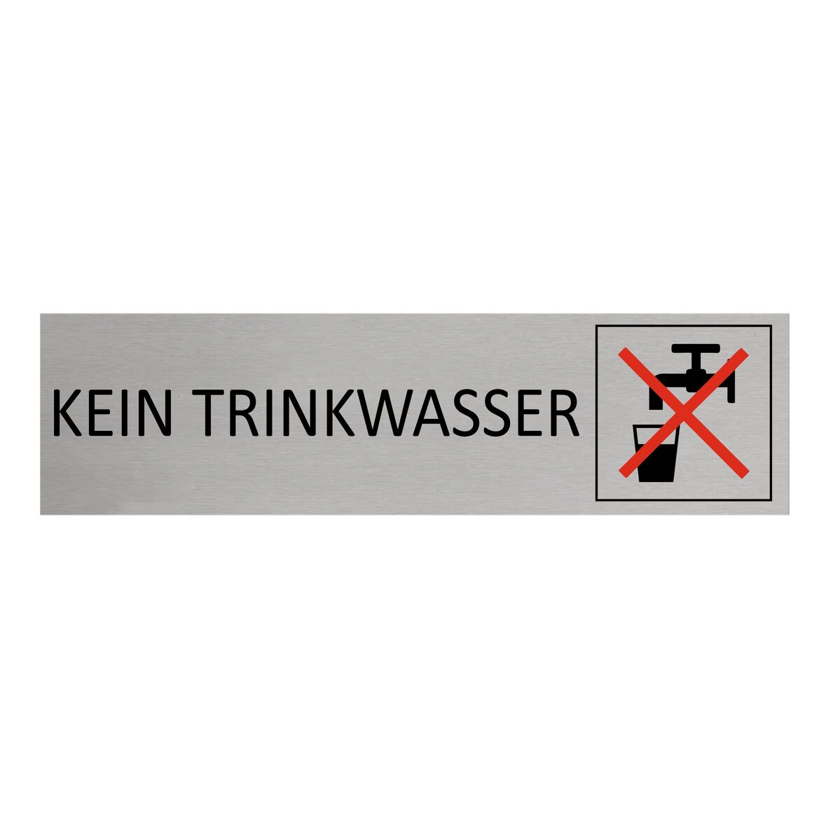 CombiCraft Aluminium Türschild Kein Trinkwasser 165x45mm mit 3M-Tape
