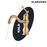 thumbnail of NALA | Vintage Hotel Gastro Messing gebürstet  niedrige Badarmatur |Retro Premium Edelstahl Wasserhahn  Waschbecken klein |Mischbatterie 2 Anschlüsse