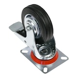 thumbnail of HMF 6790 Schwerlastrollen mit Bremse aus Vollgummi, 4 Stück, 100 mm, bis 280 kg, Schwarz