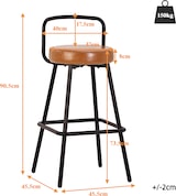 thumbnail of Kücheninsel-Set mit 2 Barhockern, MDF & Metall, Holzoptik, mit Steckdosen, USB und Stauraum, 107x62x183 cm