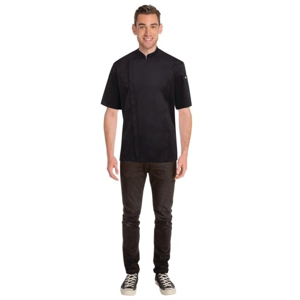 Chef Works® Kochjacke CANNES, Knöpfe, Cool Vent™, Schwarz, Größe S