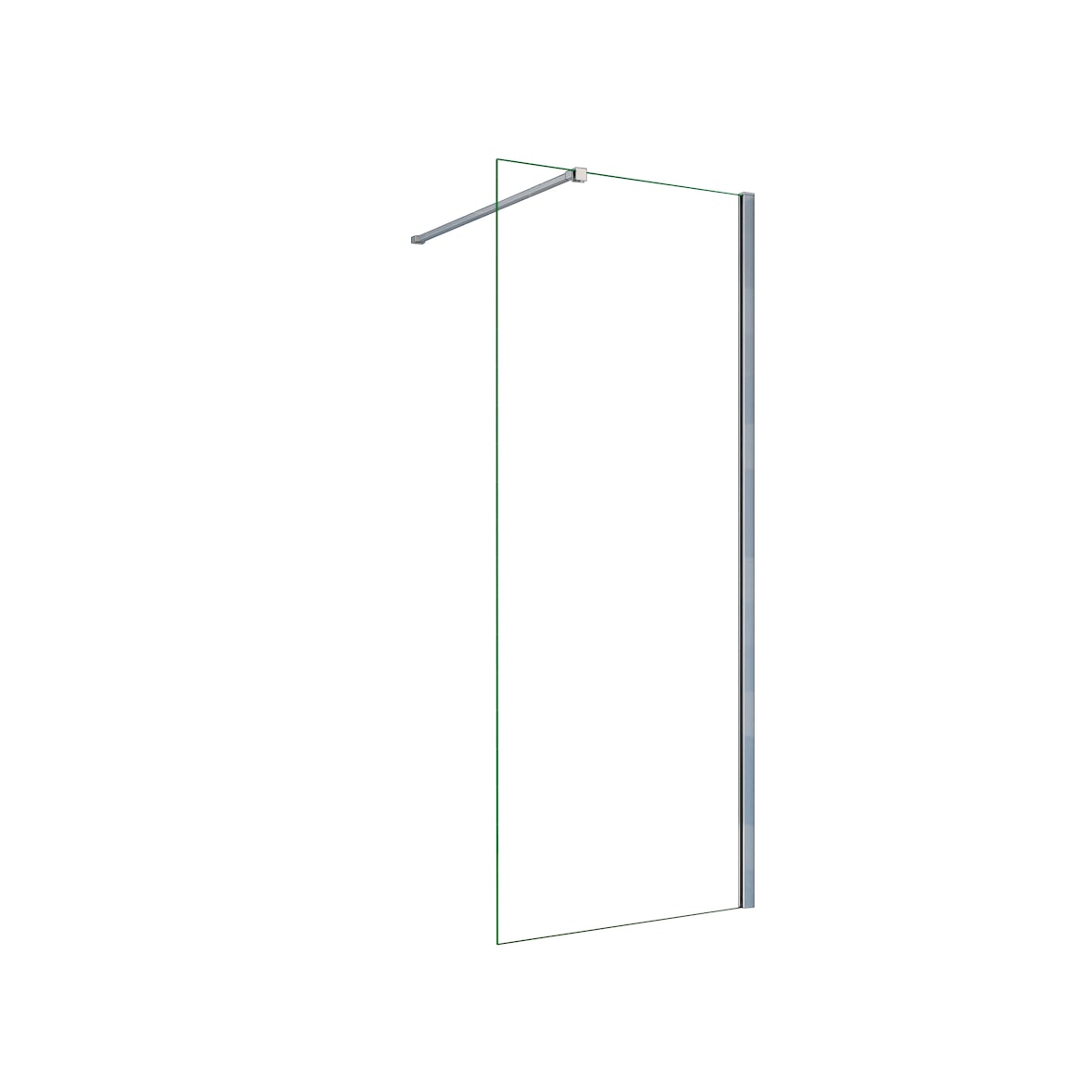 AICA Walkin Mampara Panel de ducha Vidrio Templado de 8mm con Tratamiento Antical con una Barra Fija de 90cm Perfil Cromado (68-70)x190cm