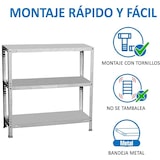 thumbnail of Estante metálica com parafusos Advantage 3 prateleiras. Cor galvanizado 1000x1100x300 mm