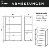 thumbnail of bümö Space Aktenregal Holz, Mehrzweckregal 80 cm breit in Graphit - Regal für 3 OH, Büro Regal klein als Möbel für Arbeitszimmer, Büroregal,