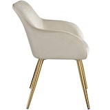 thumbnail of tectake Chaise Rembourrée aspect velours Dossier ergonomique crème/or - 404623