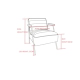 thumbnail of Fauteuil Hutch velours bleu canard -  Autre forme Tissu Amadeus 76.00x60.00 cm