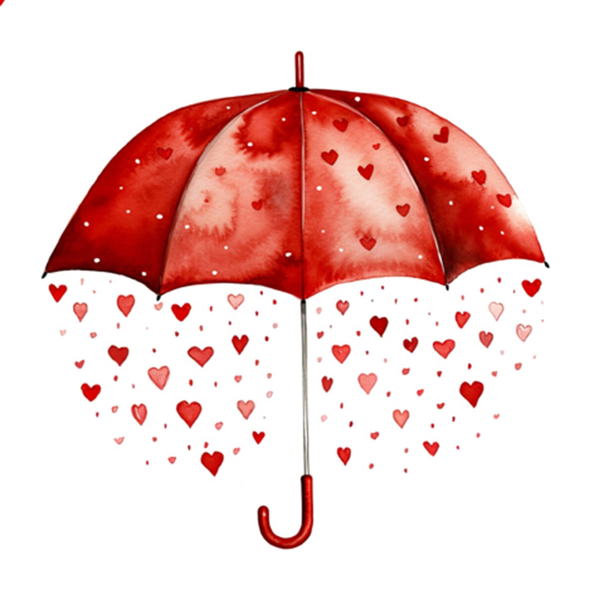 ti-flair 20 Servietten Papier 33x33cm 3-lag hochwertige Einweg Papierservietten Hochzeitsservietten Motivservietten Herzregen Regenschirm Herzen Motiv