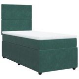 thumbnail of vidaXL Boxspringbett mit Matratze Dunkelgrün 90x200 cm Samt