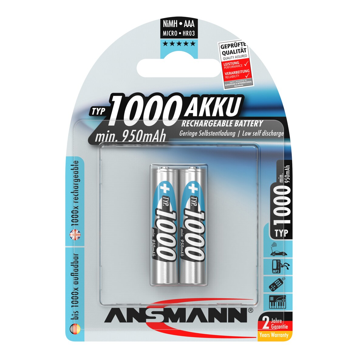 Ansmann maxE Micro Akku im 2er Blister Ready to use