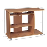 thumbnail of Laptoptisch Computertisch Buche Rollen Schreibtisch Tastaturauszug Arbeitstisch