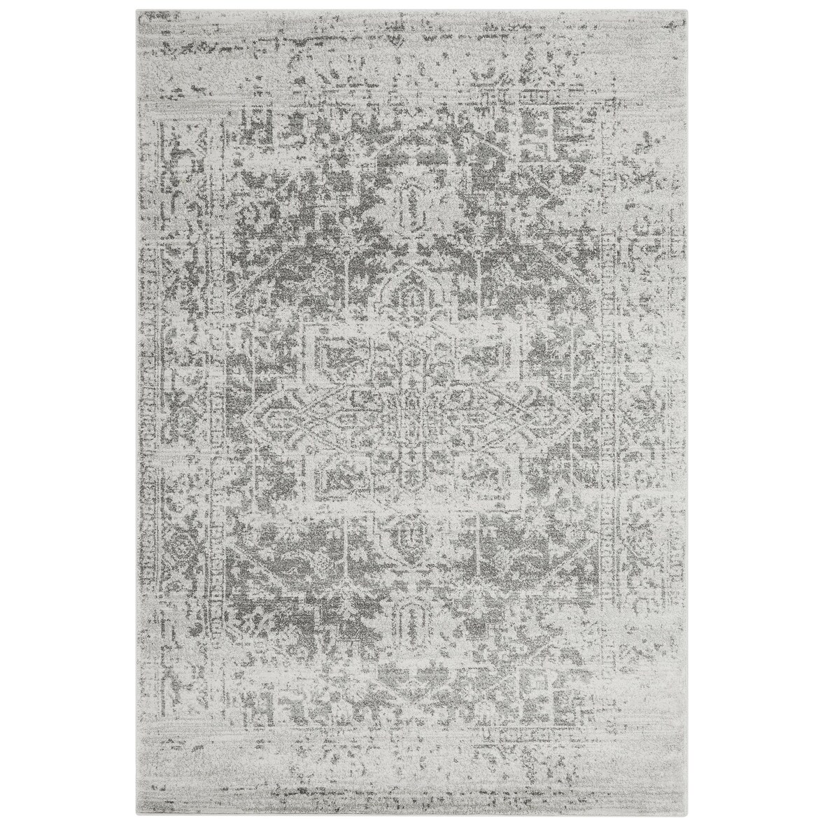 Vintage Perserteppich Orientalisch | 120x170cm, Florhöhe 9mm, Gesamthöhe 12mm | Silbergrau | Pflegeleicht | Wohnzimmer | LODI-Lambro | Kadima Design