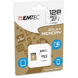 thumbnail of EMTEC Gold+ Flash-Speicherkarte SD-Adapter inbegriffen 128 GB Class 10 microSD Gold