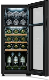 thumbnail of Klarstein Bovella 18 Duo+ Zweizonen-Weinkühlschrank 50l 18 Fl. Glastür Schwarz