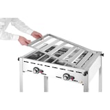 thumbnail of HENDI Grillsystem Green Fire mit 2 Brennern, Profi Line, Emaillierte Grillplatte und Grillrost aus Gusseisen GN 1/1, 11,6kW, 740x615x(H)825mm