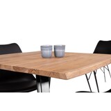 thumbnail of Esstisch Baumkante 90 x 90 cm Akazie massiv naturfarben Metallgestell Schwarz CELIA