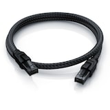 thumbnail of Primewire Patchkabel CAT 8 mit Baumwollummantelung, Gigabit Ethernet LAN Kabel - Black Series, 40 Gbit/s - S/FTP PIMF Schirmung, Netzwerkkabel - 15m