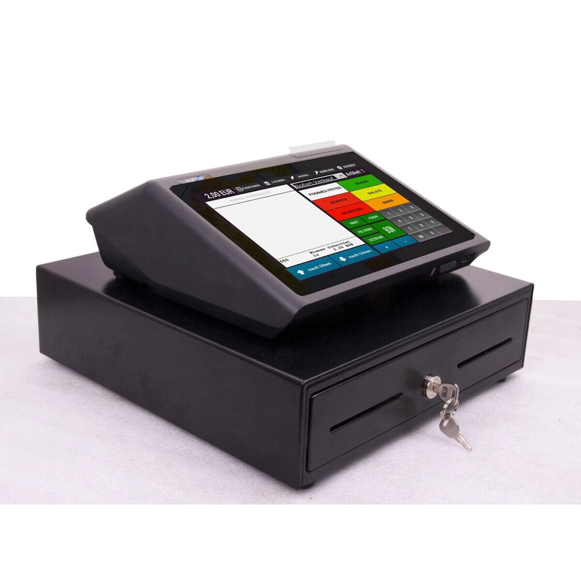 10" All-in-One MINI-Kassensystem für HANDEL und IMBISS: Laden, Kiosk, Eisdiele, Imbiss-Wagen, Bistro usw.