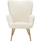 thumbnail of tectake Fauteuil Hygge gestoffeerd, ergonomisch, draagkracht 150 kg - Zonder hocker, Bouclé crème/goud - 405596