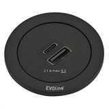 thumbnail of EVOline One Einbausteckdose mit USB-A / USB-C Charger, schwarz