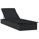 thumbnail of vidaXL Sonnenliege 1 Stk. mit Auflage Schwarz 201x55x62 cm Poly Rattan